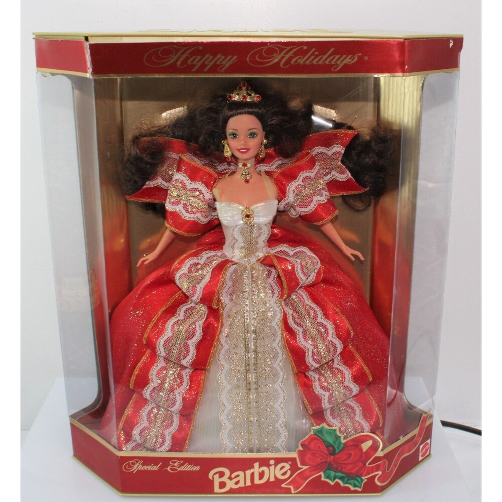 RARE Green Eyes Misprint Happy Holidays Special Edition 1997 Barbie Doll New